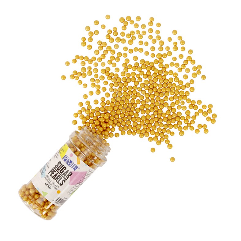 PME Sugar Pearls, Gold, 4 mm, 100 G
