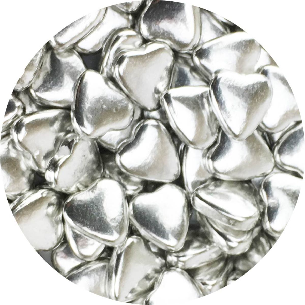 Dragees Silver Hearts 3.7oz