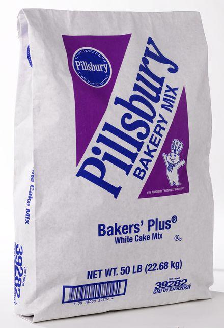 Pillsbury™ Bakers Plus White Cake Mix 50 lb Bag Pillsbury Mix - Bake Supply Plus
